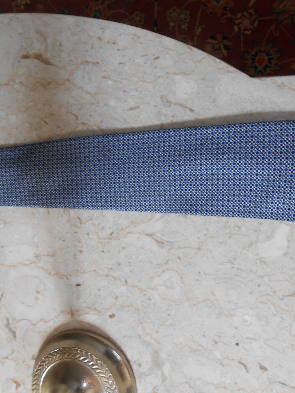 Versaci necktie new in vibrant blue and black silk